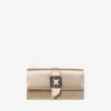 Manolo Blahnik Capri Satin Clutch With FMC Crystal Buckle Nude