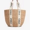 Chloé Large Woody Basket Tote Bag White