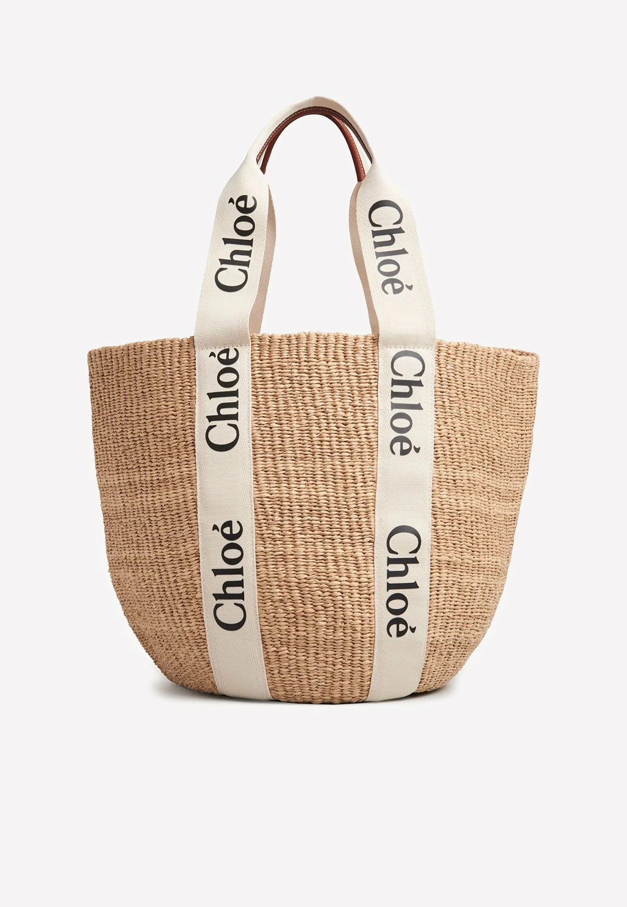 Chloé Large Woody Basket Tote Bag White 1 Chloé Large Woody Basket Tote Bag White