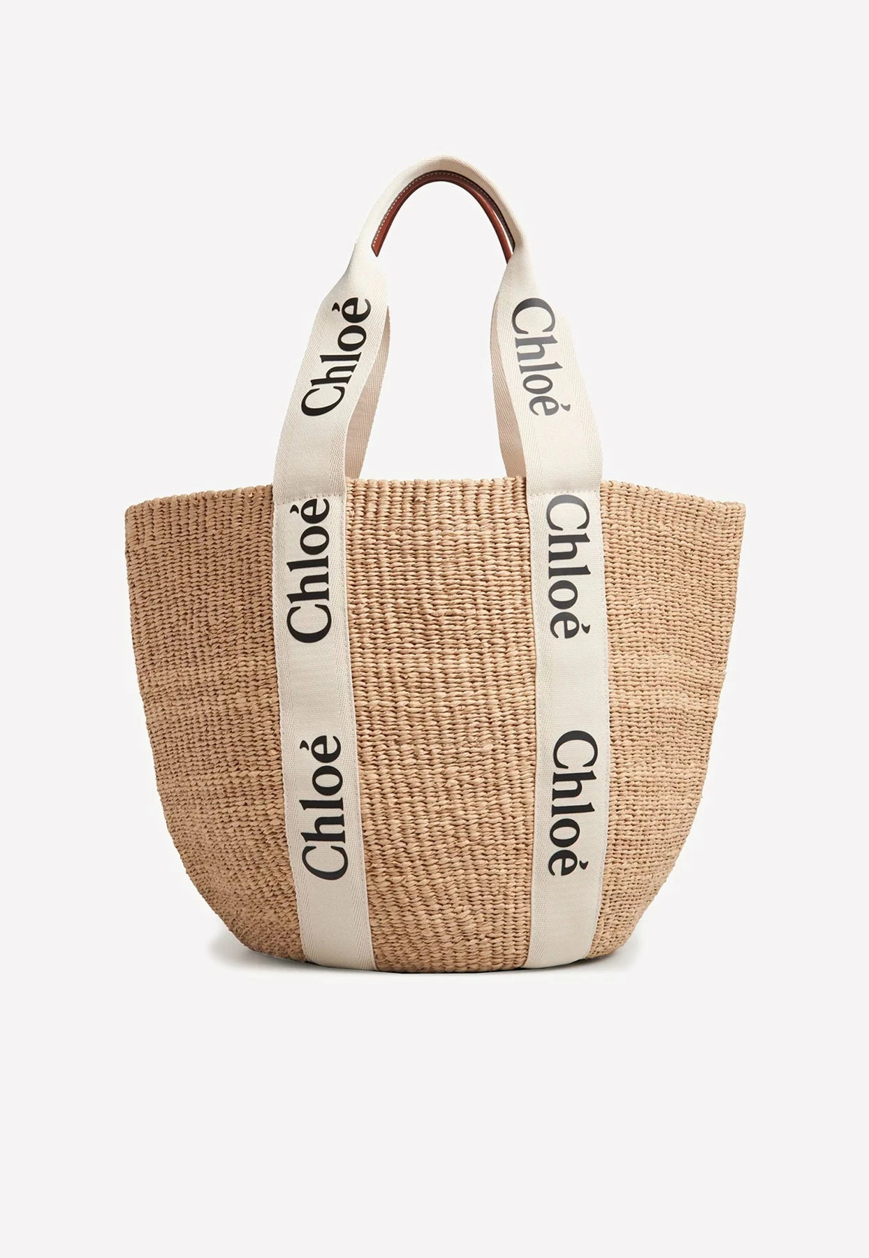 Chloé Large Woody Basket Tote Bag White 2 Chloé Large Woody Basket Tote Bag White - Image 2