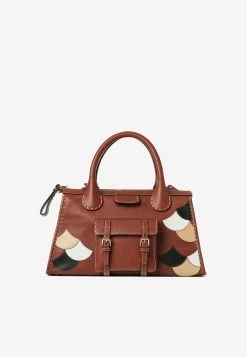 Chloé Medium Edith Day Top Handle Bag With Scallop Patchwork Brown