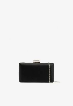 Jimmy Choo Clemmie Satin Clutch Bag Black