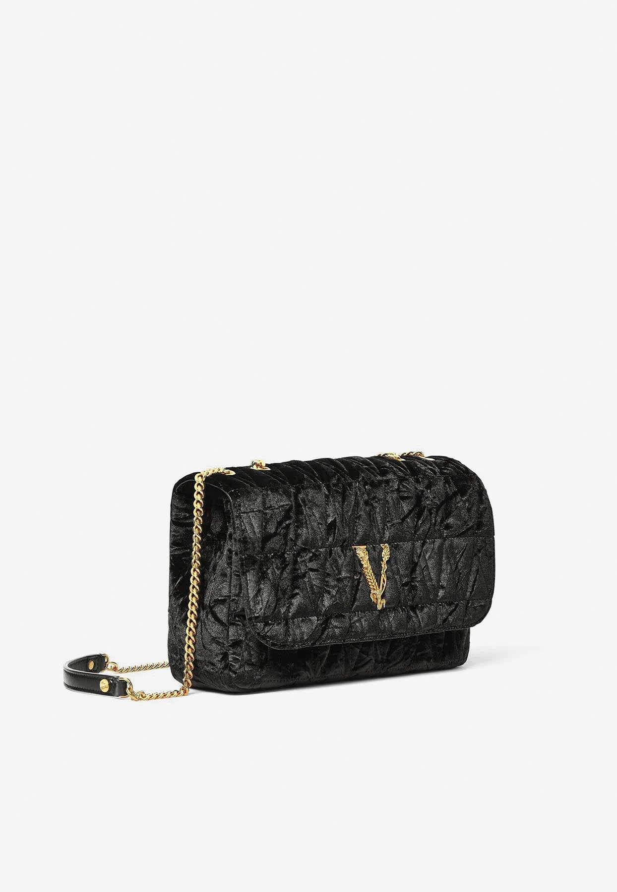Versace Virtus Velvet Shoulder Bag Black 2 Versace Virtus Velvet Shoulder Bag Black - Image 2