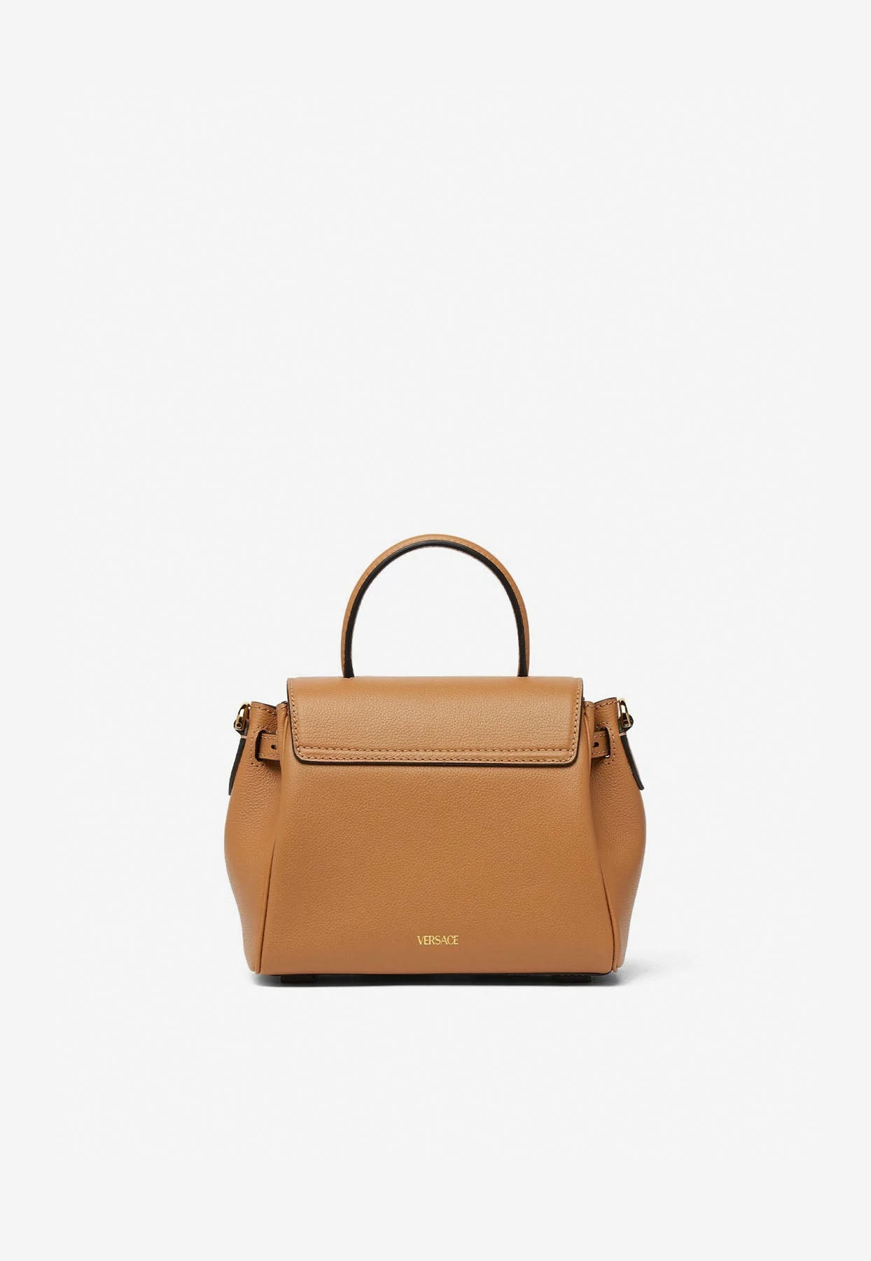 Versace Small La Medusa Top Handle Bag In Calf Leather Brown 3 Versace Small La Medusa Top Handle Bag In Calf Leather Brown - Image 3