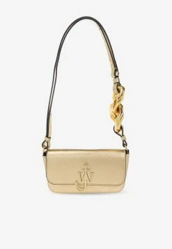 JW Anderson Anchor Chain Shoulder Bag In Metallic Leather Gold