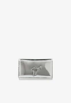 Giuseppe Zanotti Cleopatra Metallic Clutch Bag With Chain Strap Silver
