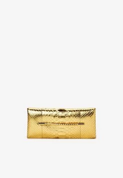 Tom Ford Python Ava Clutch Bag In Leather Metallic