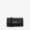 Tom Ford Logo Clutch Bag In Leather Black