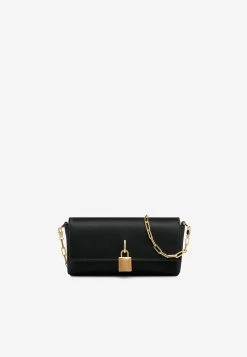 Tom Ford Satin Padlock Clutch Bag Black