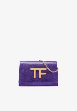 Tom Ford Animal Print TF Disco Shoulder Bag Purple