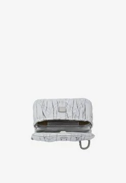 Tory Burch Mini Kira Metallic Diamond Shoulder Bag Silver -Cheap TOP-HANDLE-BAGS Store MzQ5NTY3