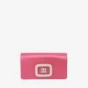 Roger Vivier Mini Crystal Buckle Bag In Satin Pink