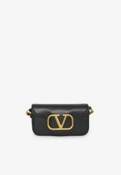 Valentino Small Locò Crossbody Bag In Calf Leather Black