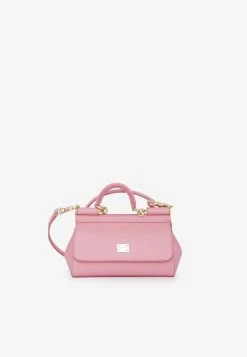 Dolce & Gabbana Mini Sicily Top Handle Bag In Calfskin Pink