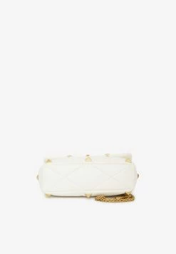 Valentino Large Roman Stud Quilted Leather Shoulder Bag Ivory -Cheap TOP-HANDLE-BAGS Store MzU2MTY5
