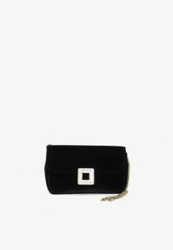 Roger Vivier Jeu De Fille Velvet Clutch Black