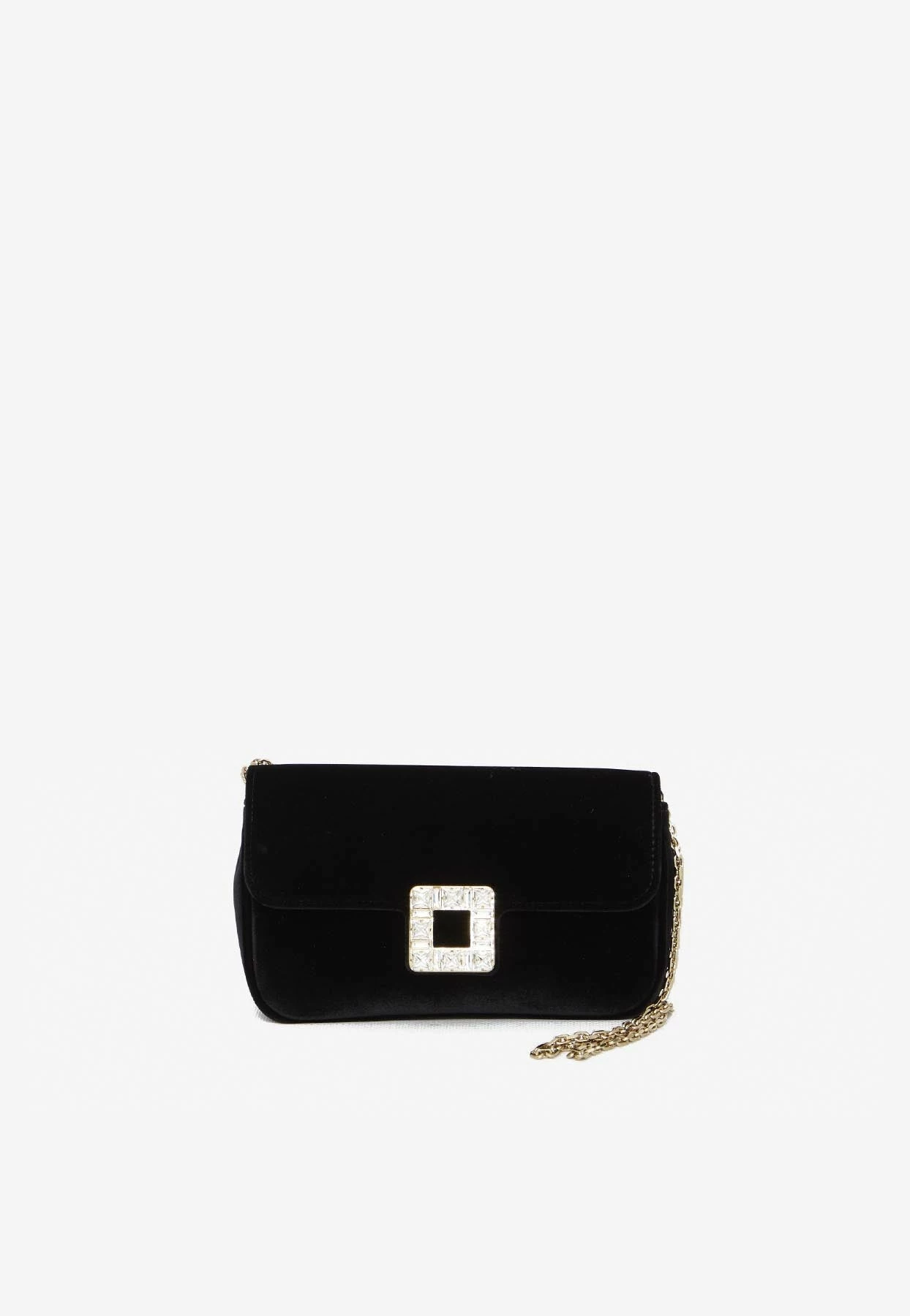 Roger Vivier Jeu De Fille Velvet Clutch Black 1 Roger Vivier Jeu De Fille Velvet Clutch Black