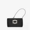 Roger Vivier Mini Nightlily Satin Clutch Bag Black