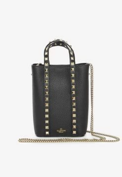 Valentino Mini Rockstud Leather Crossbody Bag Black