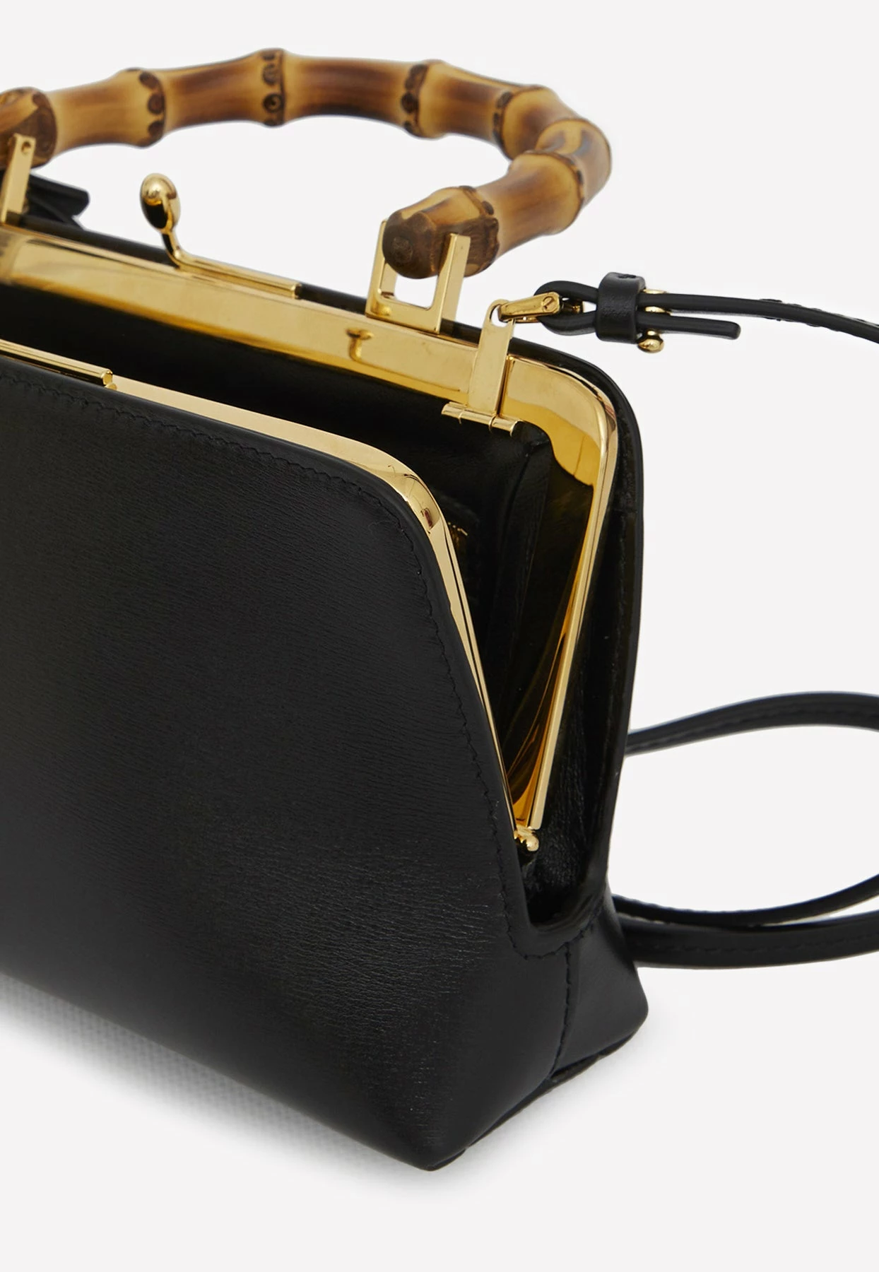 Jil Sander Mini Goji Bamboo Top Handle Bag In Calfskin Black 4 Jil Sander Mini Goji Bamboo Top Handle Bag In Calfskin Black - Image 4