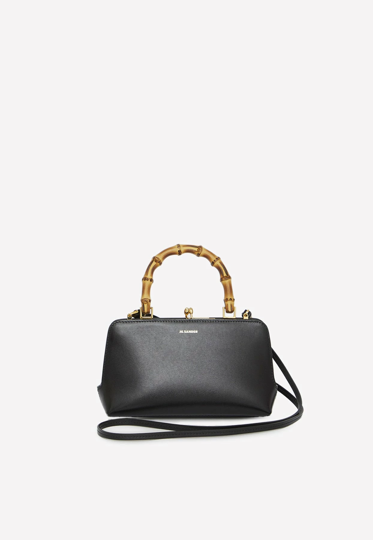 Jil Sander Mini Goji Bamboo Top Handle Bag In Calfskin Black 1 Jil Sander Mini Goji Bamboo Top Handle Bag In Calfskin Black