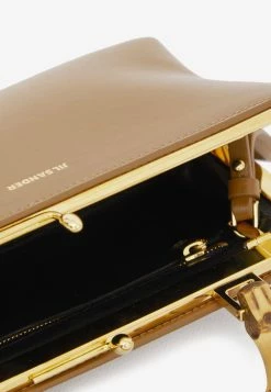 Jil Sander Mini Goji Bamboo Top Handle Bag In Calfskin Brown -Cheap TOP-HANDLE-BAGS Store MzU3NTg1