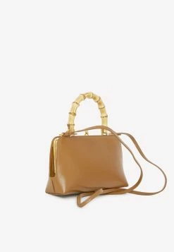 Jil Sander Mini Goji Bamboo Top Handle Bag In Calfskin Brown -Cheap TOP-HANDLE-BAGS Store MzU3NTgz