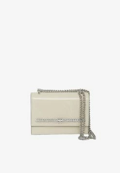 Jimmy Choo Bing Bohemia Shoulder Bag In Patent Leather White