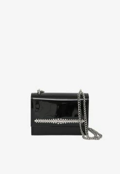 Jimmy Choo Bing Bohemia Shoulder Bag In Patent Leather Black