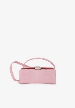 Balenciaga Mini Hourglass Top Handle Bag In Leather Pink -Cheap TOP-HANDLE-BAGS Store MzYwNTkw