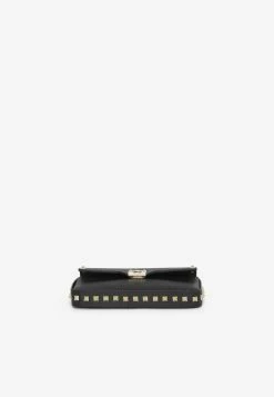 Valentino Rockstud Chain Shoulder Bag In Calf Leather Black -Cheap TOP-HANDLE-BAGS Store MzYzMDAx