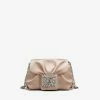 Roger Vivier Mini RV Bouquet Crystal Buckle Bag In Satin Pink