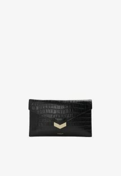 DeMellier London London Clutch Bag In Croc-Embossed Leather Black