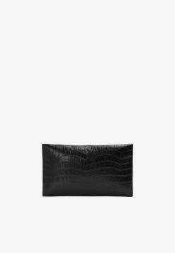 DeMellier London London Clutch Bag In Croc-Embossed Leather Black -Cheap TOP-HANDLE-BAGS Store THB 1472