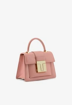 Tom Ford Small 001 Top Handle Bag In Grained Leather Pink -Cheap TOP-HANDLE-BAGS Store THB 4090
