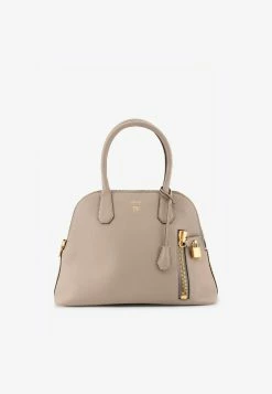 Tom Ford Medium Alix Dome Top Handle Bag In Grained Leather Beige
