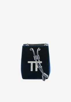 Tom Ford Mini Velvet Bucket Bag Blue