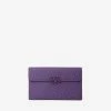 Valentino Large VLogo Envelope Clutch In Ostrich Leather Purple