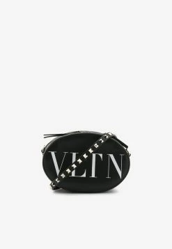 Valentino Mini VLTN Crossbody Bag In Calf Leather Black