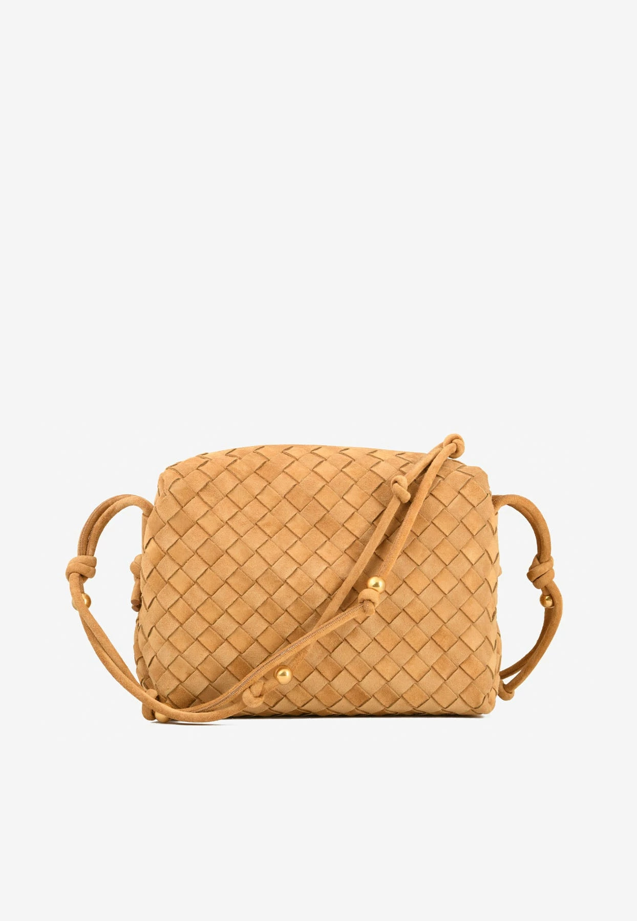 Bottega Veneta Medium Intrecciato Suede Crossbody Loop Bag Brown 1 Bottega Veneta Medium Intrecciato Suede Crossbody Loop Bag Brown