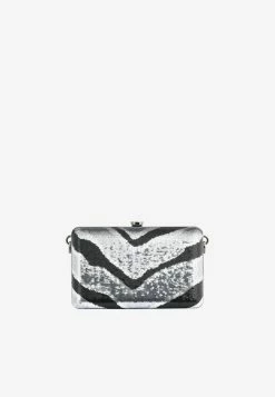 Tom Ford Mini TF Crystal-Embellished Box Clutch With Dual Straps Silver -Cheap TOP-HANDLE-BAGS Store THB 7444