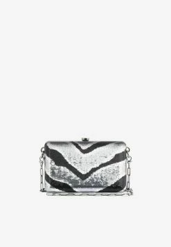 Tom Ford Mini TF Crystal-Embellished Box Clutch With Dual Straps Silver