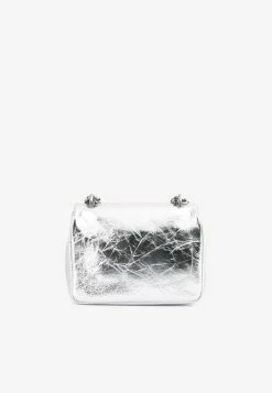 Tom Ford Natalia Metallic Shoulder Bag In Crackled Leather Silver -Cheap TOP-HANDLE-BAGS Store THB 7734