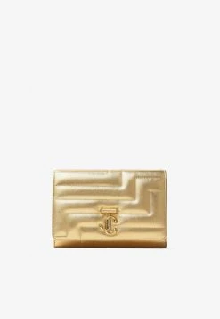 Jimmy Choo Varenne Metallic Nappa Leather Clutch Gold