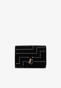 Jimmy Choo Varenne Quilted Velvet Clutch Black