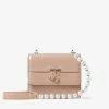 Jimmy Choo XS Varenne BoX Leather Shoulder Bag With Pearl Strap Pink