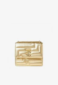 Jimmy Choo Varenne Metallic Nappa Leather Shoulder Bag Gold