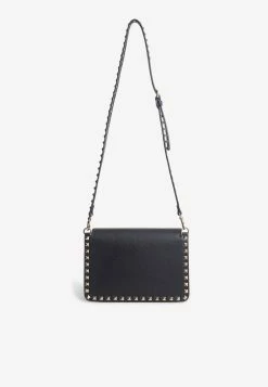 Valentino Small Rockstud Crossbody Bag In Grained Leather Black -Cheap TOP-HANDLE-BAGS Store XW2B0E86VSF 200NO 20B