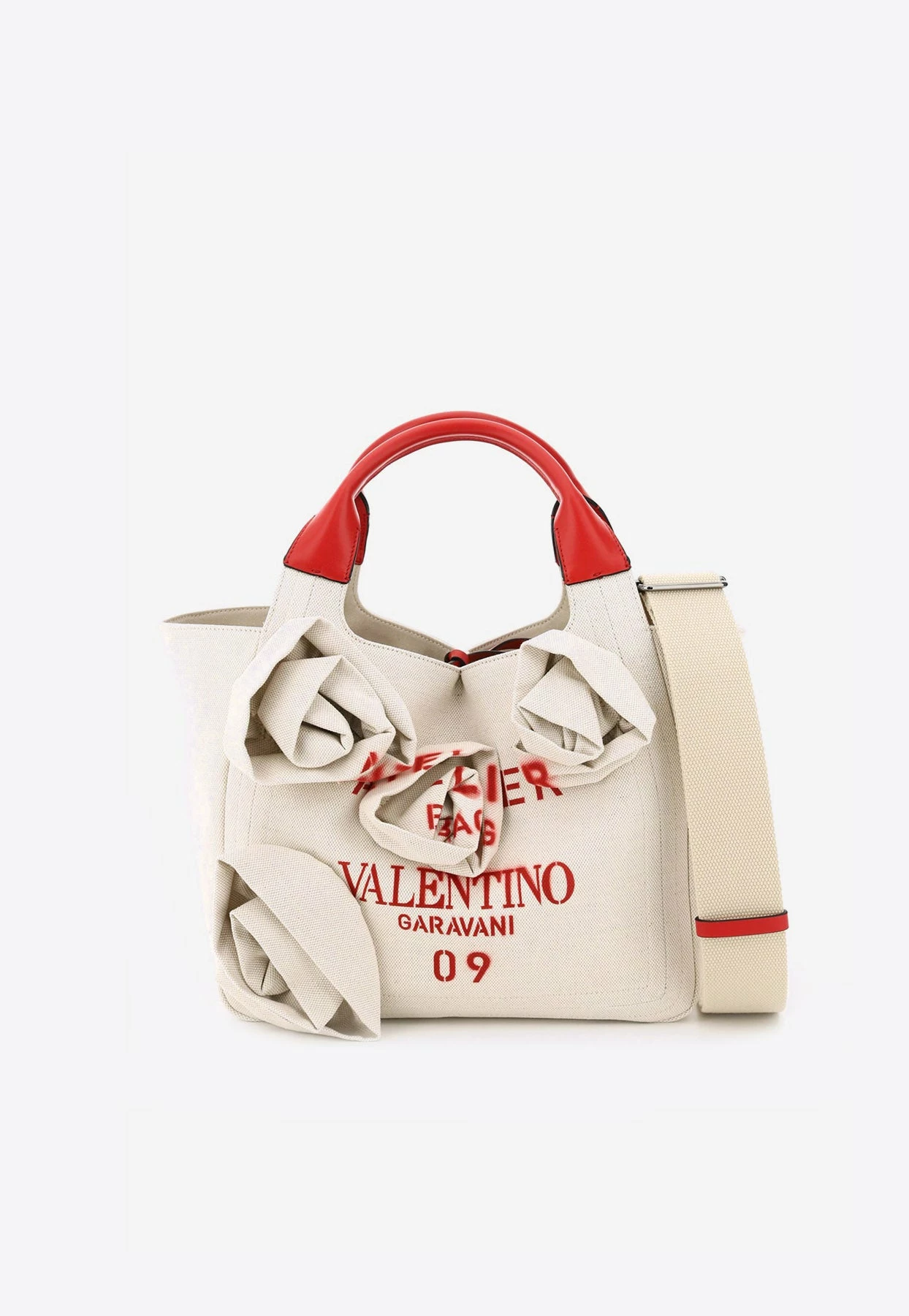 Valentino Atelier Bag 09 Rose Blossom Edition Canvas Tote Bag Off-white 1 Valentino Atelier Bag 09 Rose Blossom Edition Canvas Tote Bag Off-white