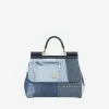 Dolce & Gabbana Medium Sicily Patchwork Denim Top Handle Bag Blue